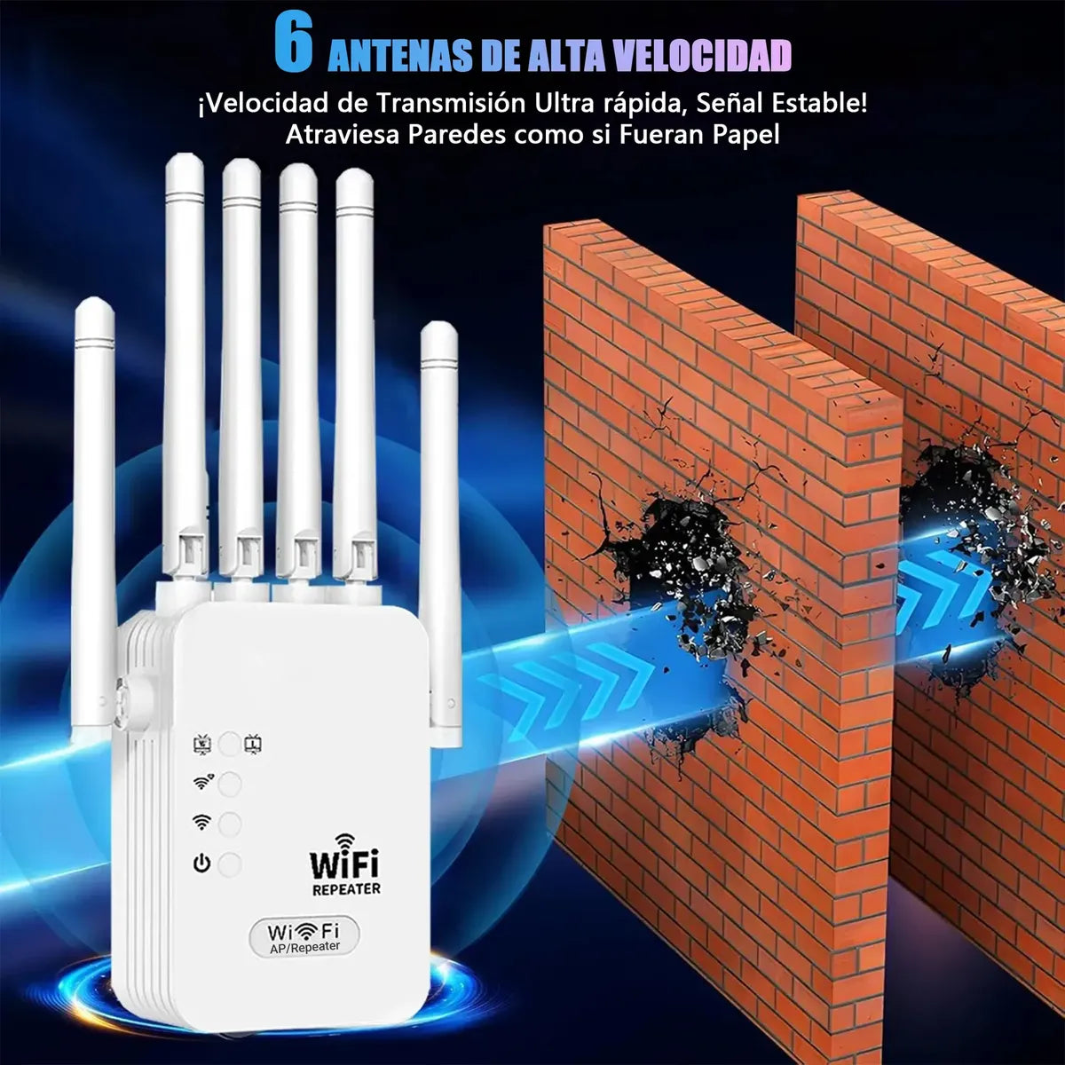 Repetidor Wifi 300mbps 6 Antenas