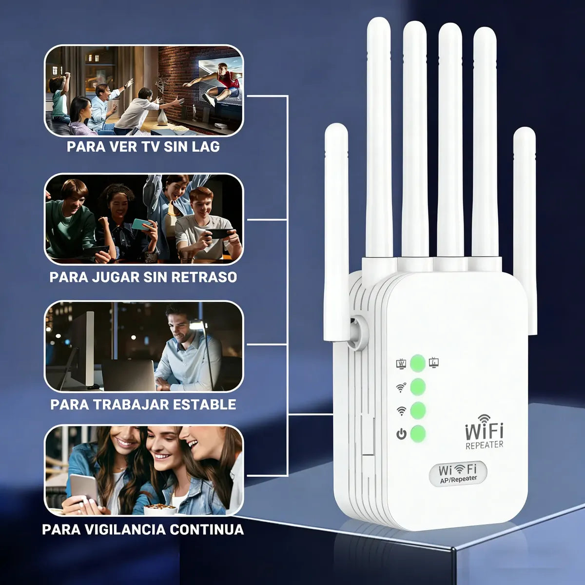 Repetidor Wifi 300mbps 6 Antenas