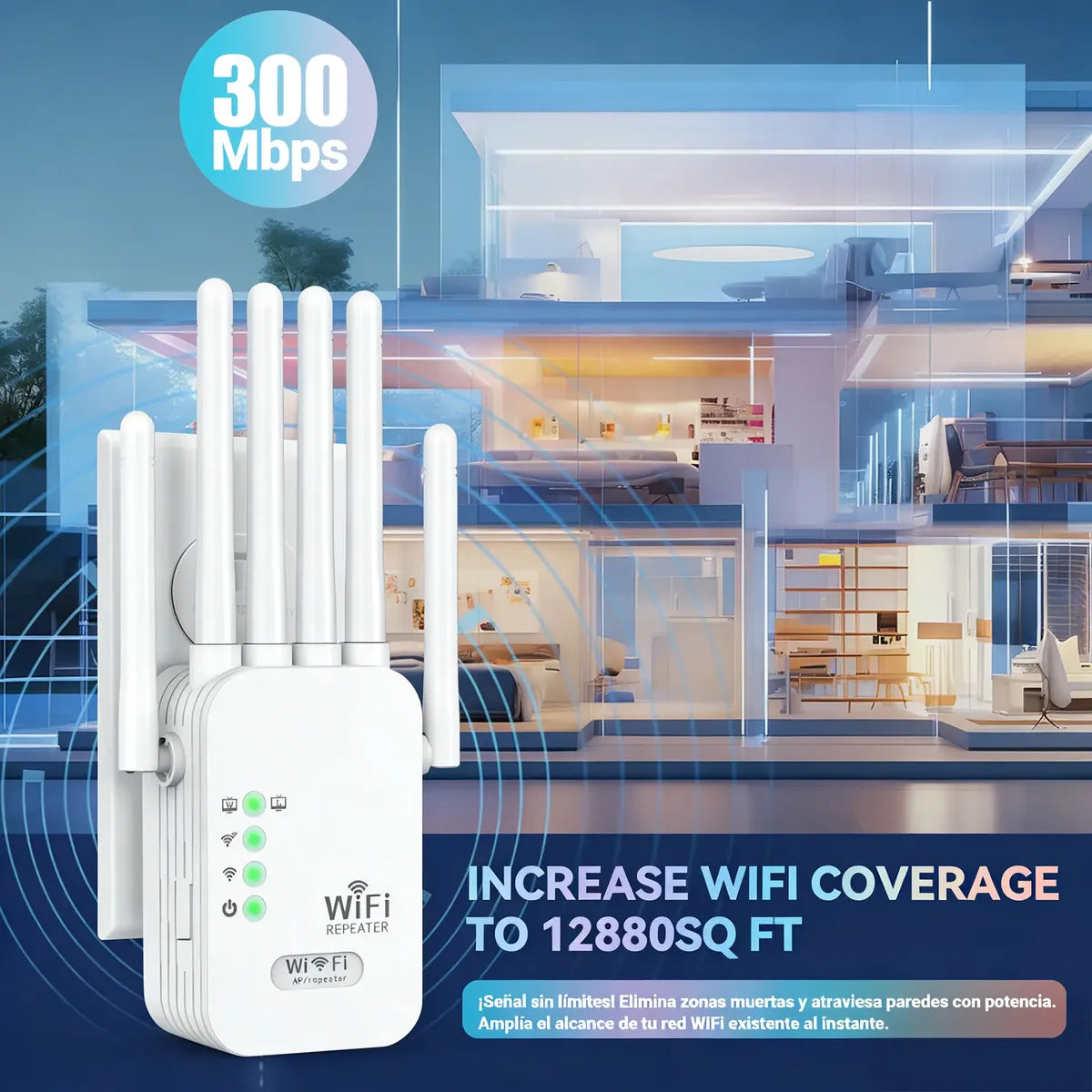 Repetidor Wifi 300mbps 6 Antenas